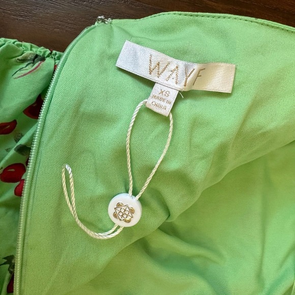 NWOT WAYF Noa Ruched Halter Mini Dress in Mint Cherry Julip - Picture 8 of 10